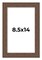 8.5x14 Wide Barnwood Picture Frame with UV-Resistant Acrylic & Acid Free Backing, Available in 6 Paint Finishes - Grey, Brown, White, and Black
